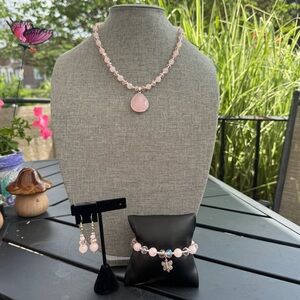 Handmade Rose Quartz & Crystal Set